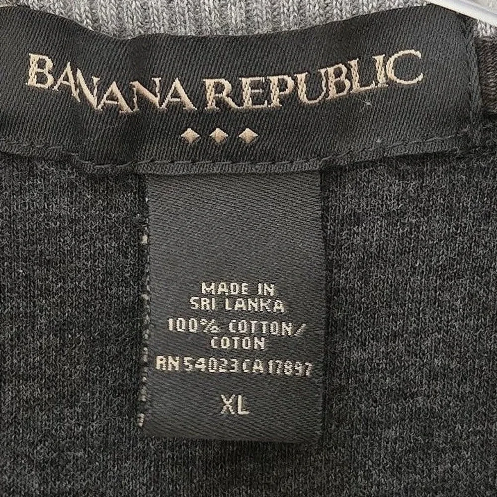 Banana Republic Gray 100% Cotton Quarter Zip Pullover Sweater‎ Size XL